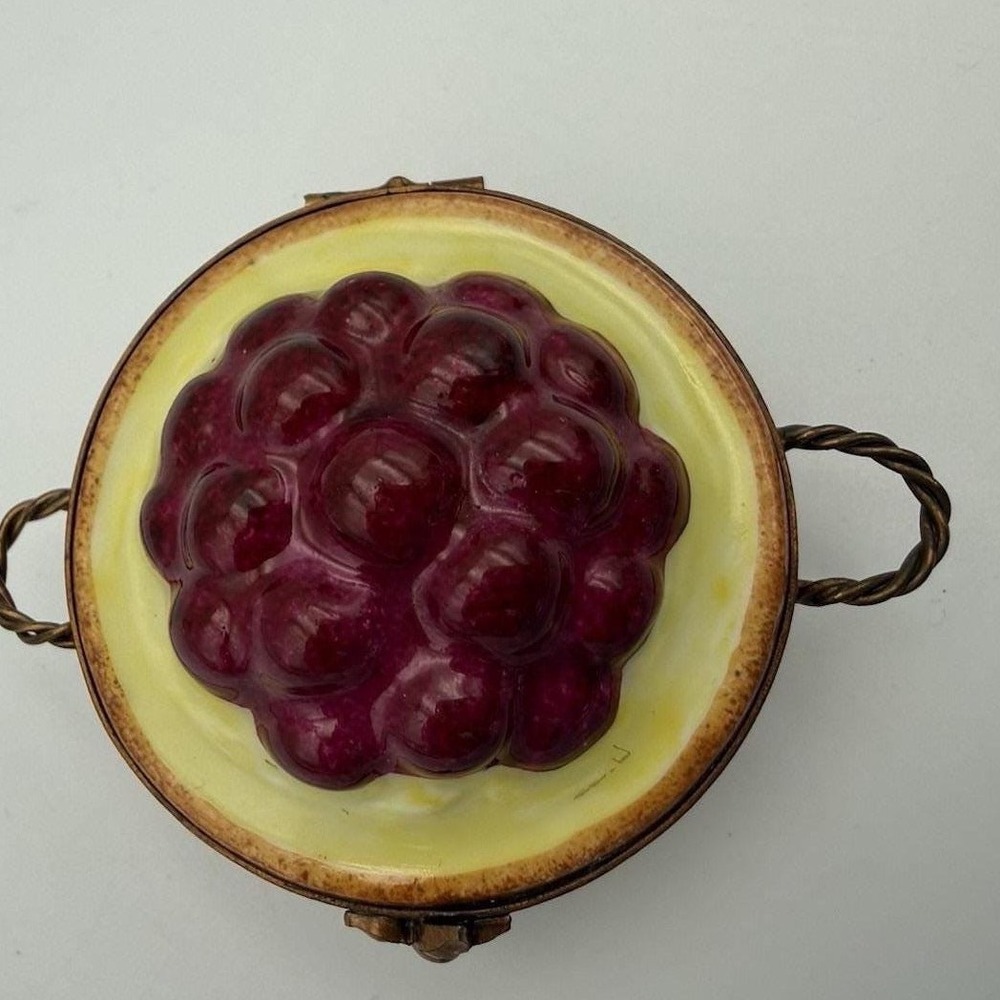 LIMOGES Trinket Box Cherry Tart Made In France Retired